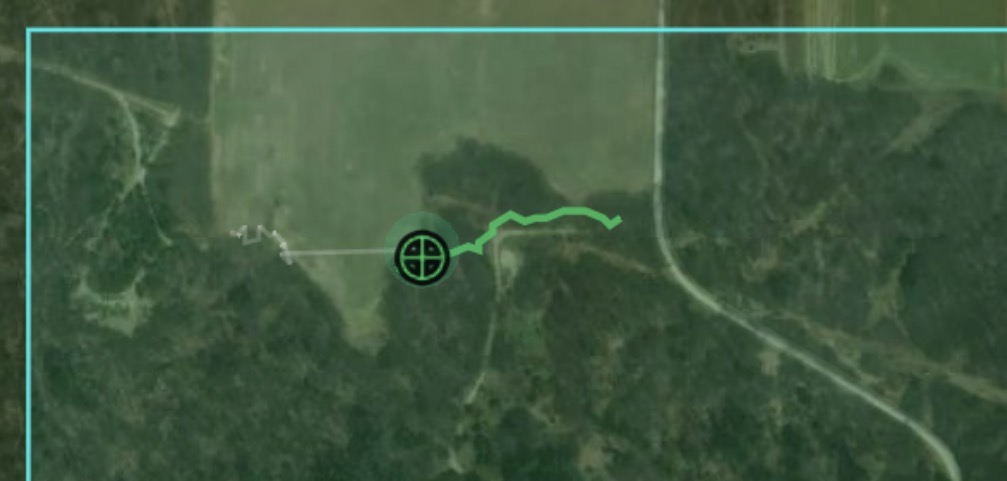 Stand placement on the map with hunter approach and deer travel routes